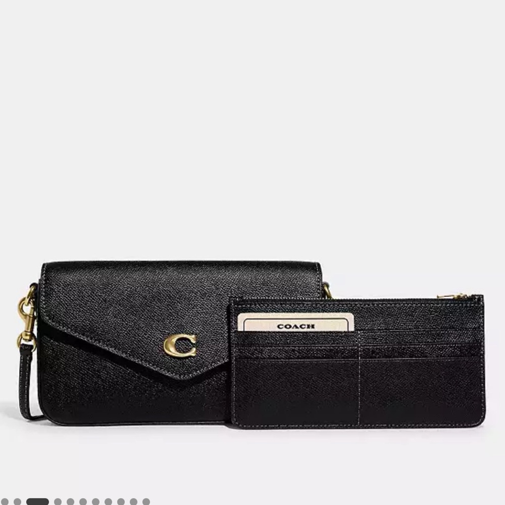 Coach crossgrain leather wyn crossbody with removable card case